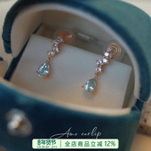 微澜天然托帕石耳夹女无耳洞小众设计高级蚊香盘耳饰2025年新款 潮