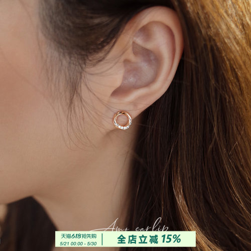 循环星轨耳夹无耳洞女小众设计高级感简约百搭通勤无痛硅胶耳夹