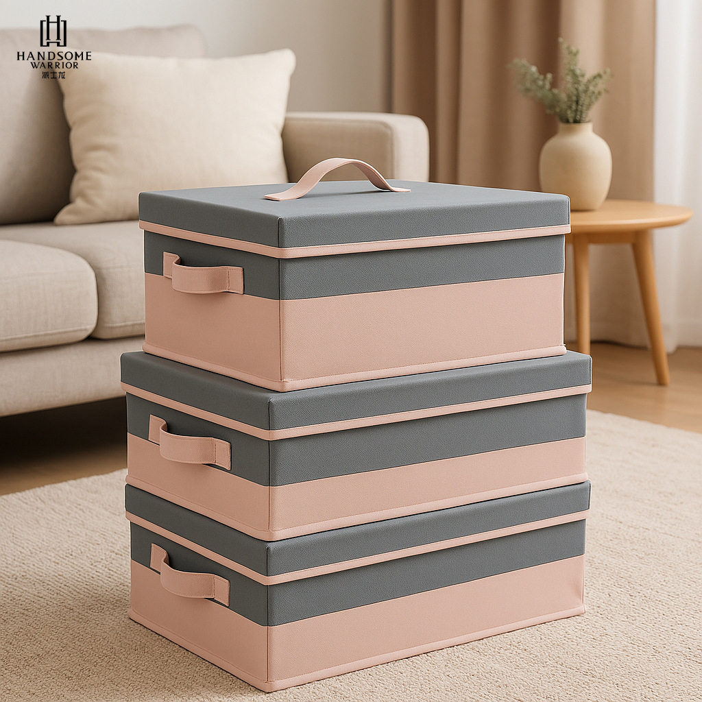 多用途带盖收纳箱衣柜布艺衣物裤
