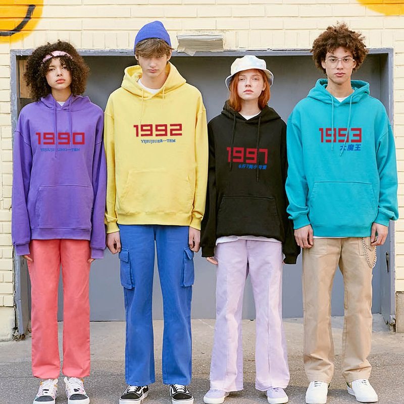 数字日期生日定制卫衣连帽十一班服秋同学公司聚会印Logo无帽上衣