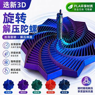 3d打印中指萝卜塔带手柄搞怪幻觉解压塔玩具螺旋烦躁之星解压神器