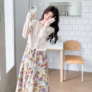 3D油画连衣裙度假防晒小衫 春款 两件套 新款 2026