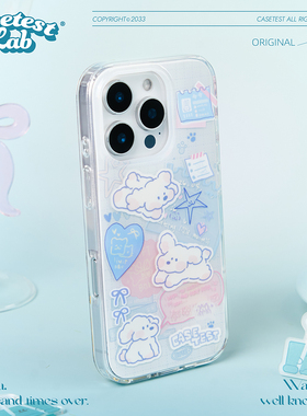 壳试验小狗手账双层印花适用iphone17promax手机壳萌系可爱卡通苹果17pro16promax15pro保护套防摔16pro1516