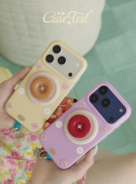 壳试验原创立体纽扣适用iPhone17promax磁吸手机壳简约ins风少女心苹果17pro16promax保护套韩系16pro15pro