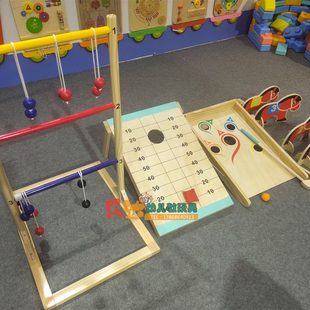 儿童高尔夫专注力沙包马球手眼感统训练器材地面游戏组合包阶梯球