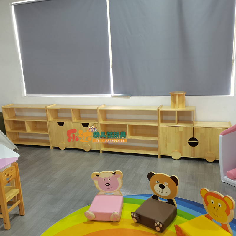幼儿园儿童储物收纳柜火车造型玩具柜组合美工架书架置物存放柜