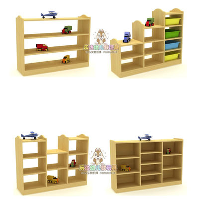 幼儿园 儿童储物收纳架区域玩具柜实木转角组合柜收纳柜书包柜子