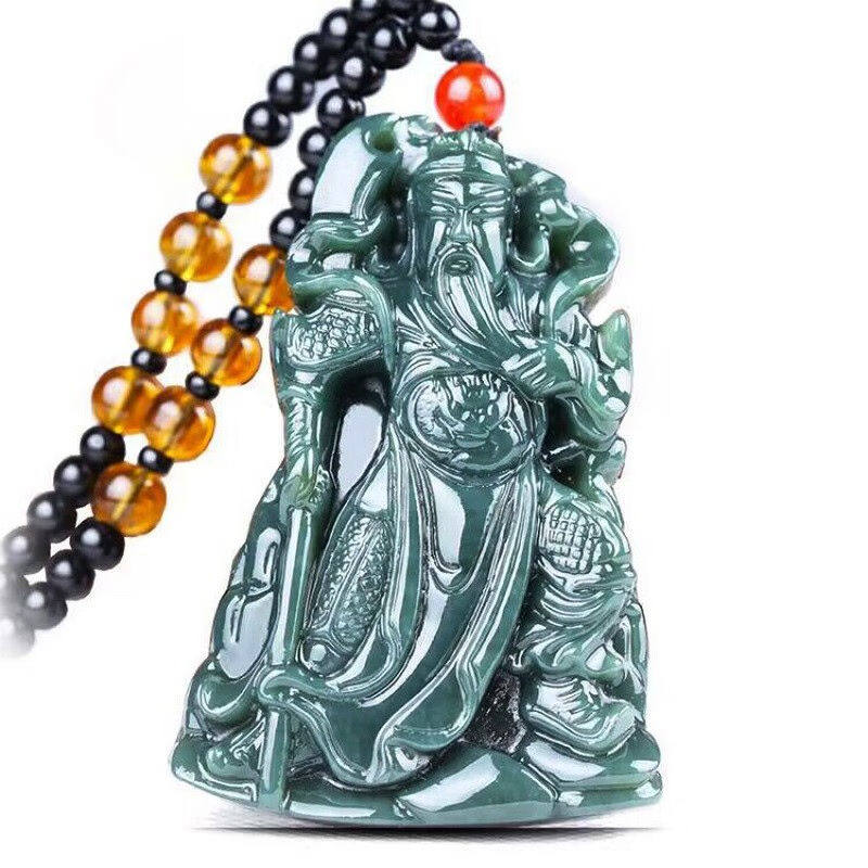 润艺和田玉关公吊坠男款武财神玉坠玉佩青玉挂件项链玉牌忠义关公