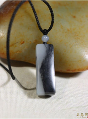 玉蘇周现货G99&20.1克新疆和田玉籽料青花平安无事牌牌子吊坠