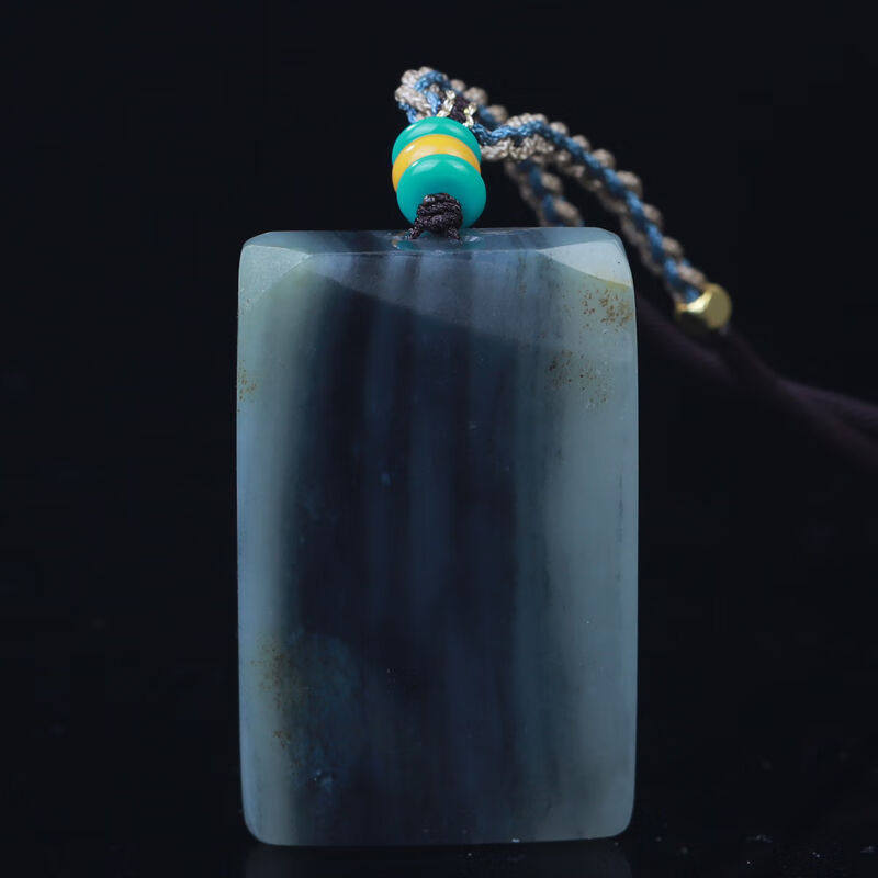 俊山美玉【孤品】新疆和田玉籽料吊坠青花平安无事牌山水牌子籽料