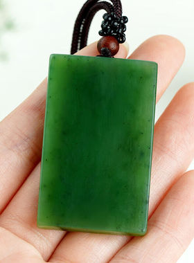 卡古兰（KAGULAN）翡翠无事牌碧玉和田玉平安吊坠男款玉佩玉牌子