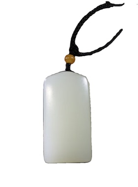 玉蘇周现货G128&30.9克新疆和田玉籽料白玉平安牌玉吊坠挂件