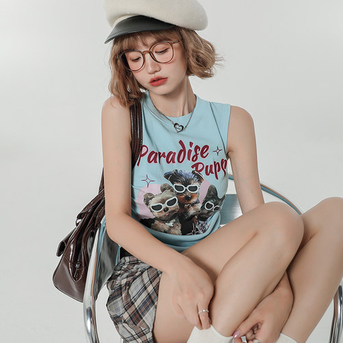 Girlyhalo小吊带背心女夏季美式复古内搭设计感小众甜辣风上衣