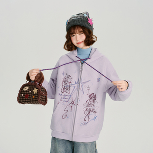 12/17  20:00新品上新【Girlyhalo】浅紫色加绒外套