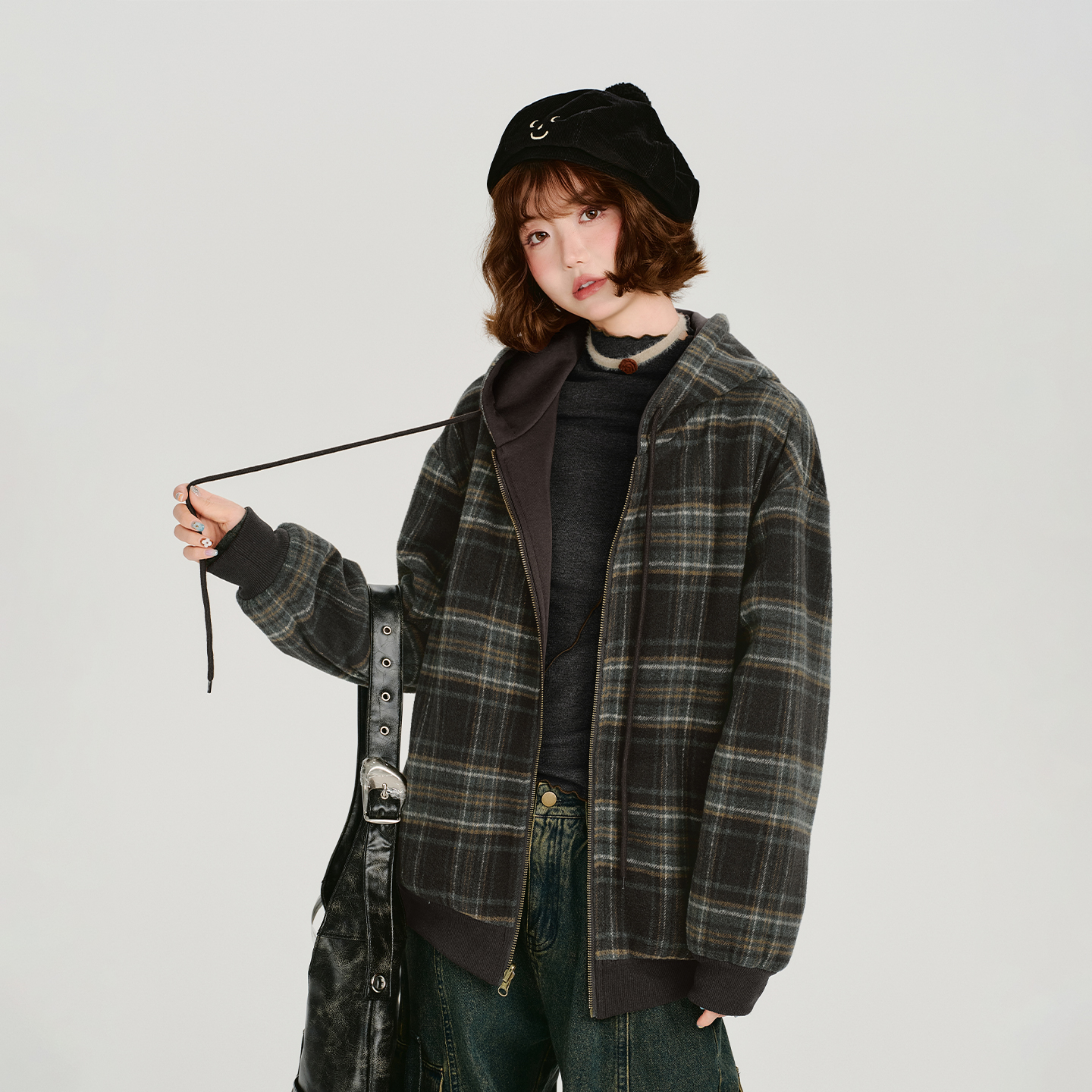 12/8  00:00新品上新【Girlyhalo】暗红色双面穿外套