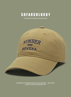 日系舒适简约英文刺绣棒球帽子男士春夏季休闲逛街遮阳防晒鸭舌帽