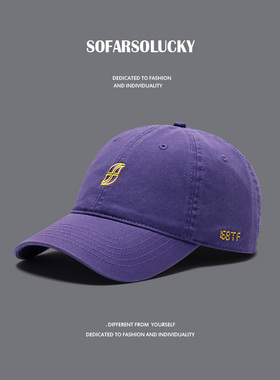 帽子男韩版棒球帽刺绣嘻哈帽纯棉软顶简约鸭舌帽春夏遮阳薄款帽子