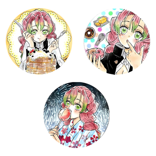 鬼灭之刃甘露寺蜜璃自制吧唧徽章动漫周边徽章二次元谷子58mm胸章