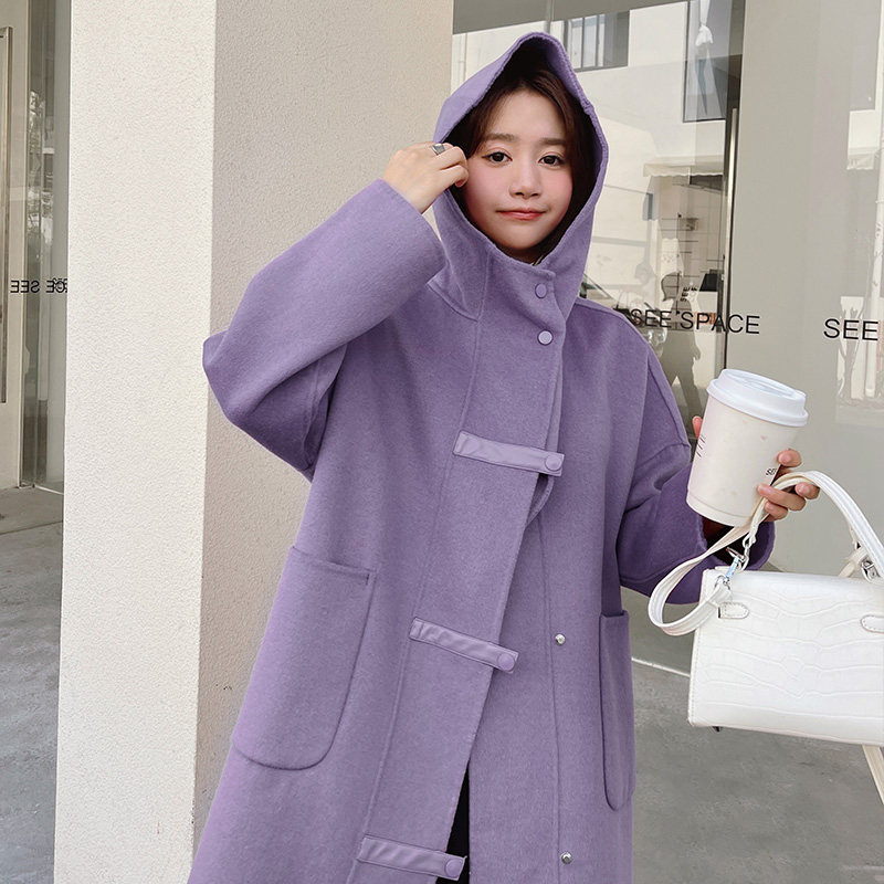 新款！22年秋冬连帽中长款毛呢外套123A-9020-P175-K248,女装毛呢外套,浙宝123A