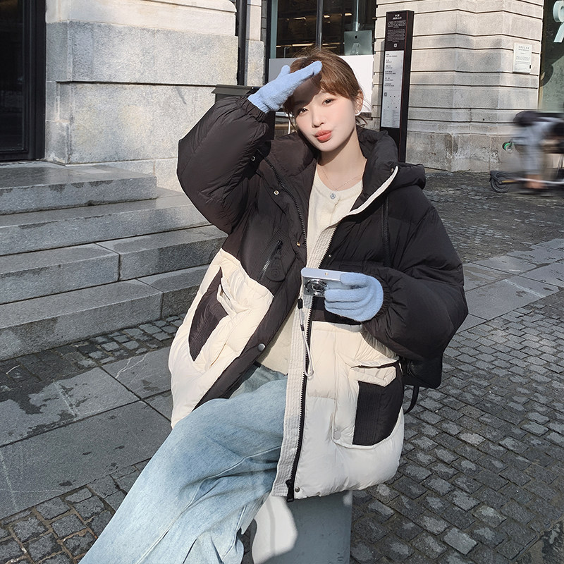 新款！90绒拼接撞色羽绒服123A-6803-P325-K488-90绒,女装羽绒服,浙宝123A