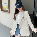 高级感刺绣西装外套女小个子2025早秋新款韩系名媛时髦气质小西服，女装西装，2D080