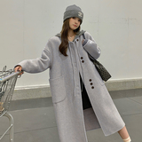 新款现货！秋冬新款系带中长款双面呢 123Ａ-9058-P275-K418，女装毛呢外套，浙宝123A