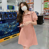 现货！风粉色盘扣连衣裙123A-5531-P105-K158，女装连衣裙，浙宝123A