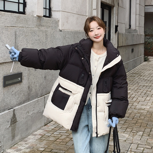 新款！90绒拼接撞色羽绒服 123A-6803-P325-K488-90绒图片