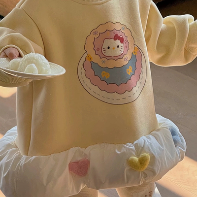 女童加绒卫衣裙hellokitty
