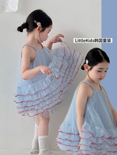 公主连衣裙女童夏装 2026儿童网纱吊带裙超蓬蓬tutu蛋糕裙网纱裙子