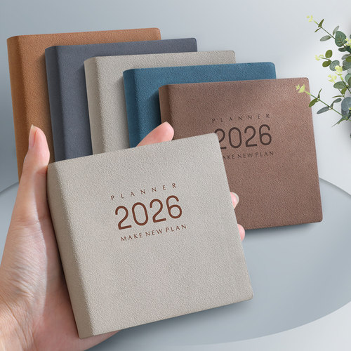 2026年日程本小迷你方形计划本口袋本时间管理效率手册日程记事本自律规划笔记本会议记录本支持定制手账本