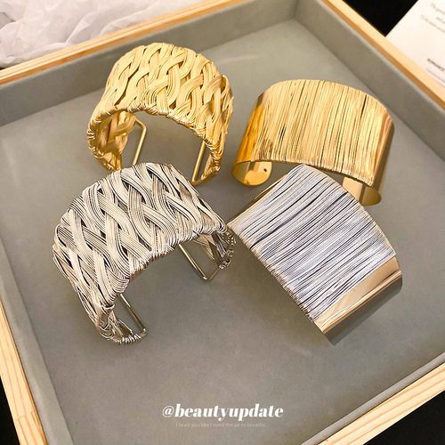 欧美跨境冷淡风麻花手镯简约高级