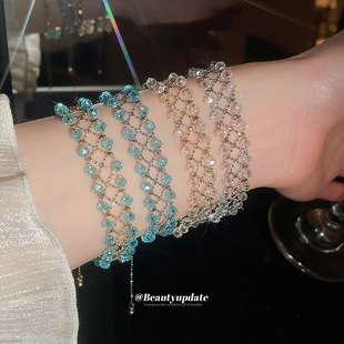 星河灿烂~水晶编织镂空手链女欧美风设计感小众手串时尚百搭手饰