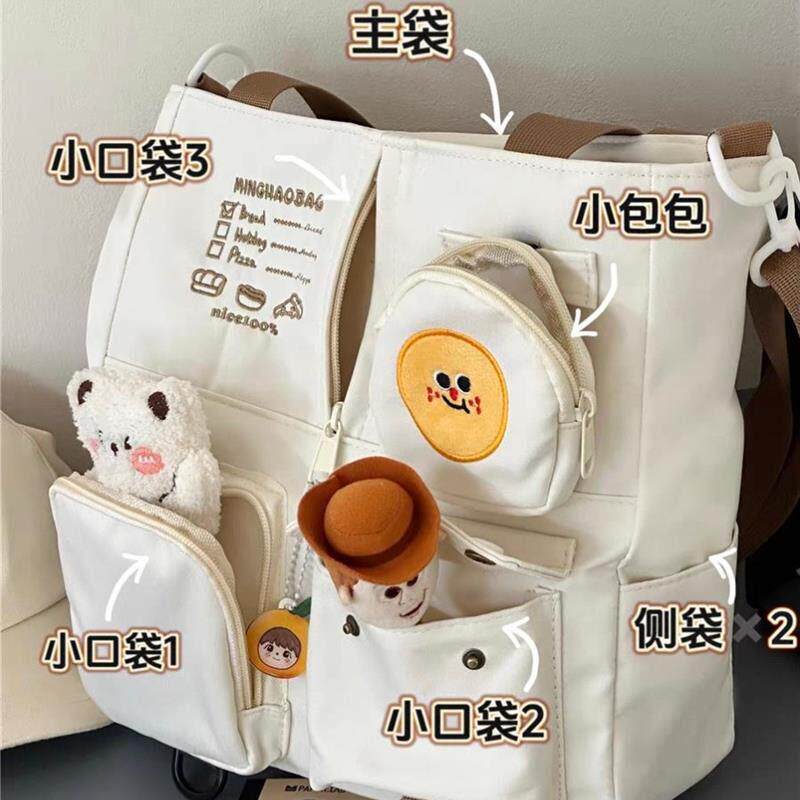 日系可爱少女学院风托特包大容量学生上课通勤手提单肩包女斜挎包