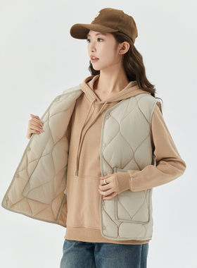 女士保暖加大加厚加绒内搭坎肩女款羊羔毛扣子休闲外穿棉马甲2502