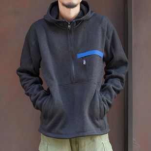 25新款 Sweater半拉链抓绒衣套头连帽加绒卫衣男26245 巴塔Better