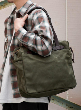 美产正品现货Filson复古咔叽托特包手提包真皮单肩帆布包 70261