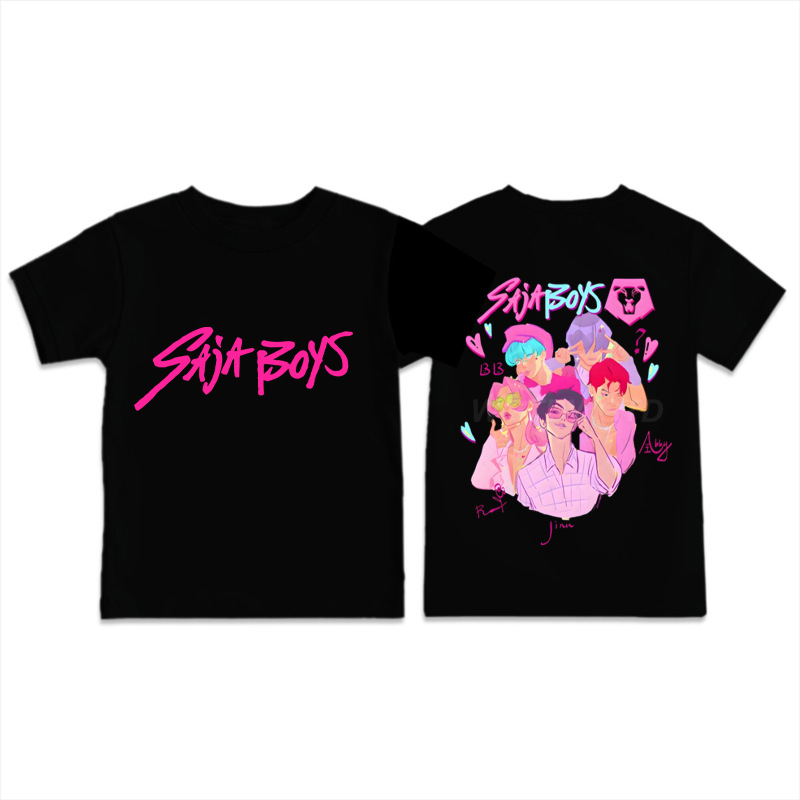 亚马逊猎魔女团KPop Demon Hunters圆领短袖T恤休闲宽松儿童上衣