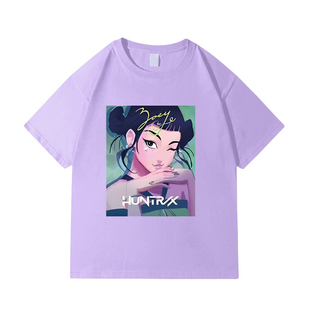 2026新款上衣卡通kpop猎魔女团周边夏季休闲男女童短袖纯棉夏短袖