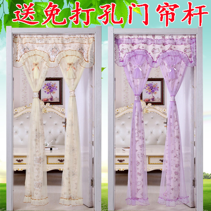 四季蕾丝门帘卧室客厅纱