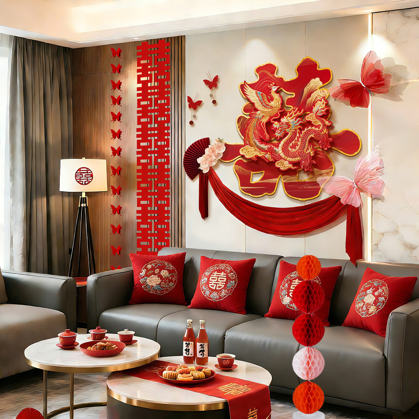 吾家婚品结婚超大立体喜字kt板婚房装饰男女方卧室背景墙喜庆摆件