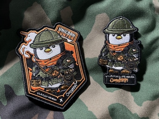 高品臂章万针刺绣魔术贴士气章 企鹅探险家