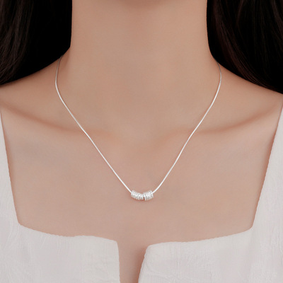 925银女清冷星际碎片小蛮腰项链