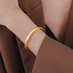 S925纯银拉丝星芒手镯女2024年新款爆款高级感情人节礼物送女朋友