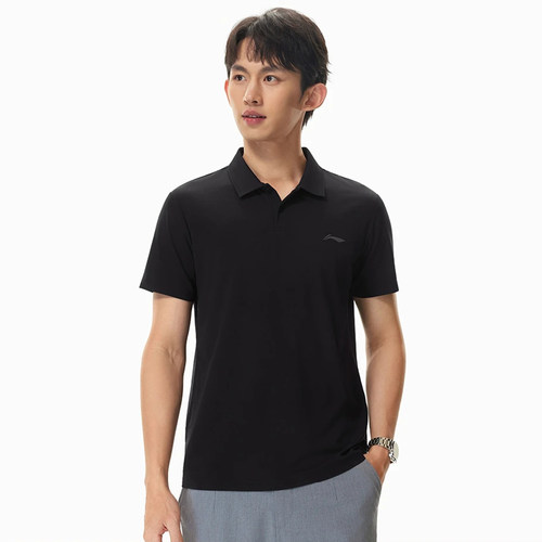 李宁男子凉感舒适短袖POLO衫