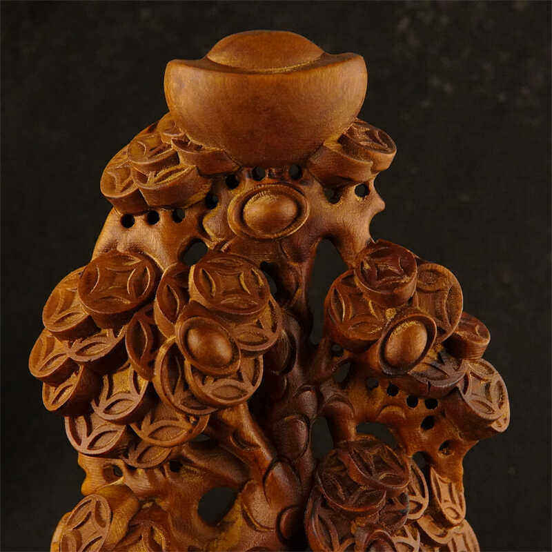 龙虎山发货发财树枣木摆件工艺品家居饰品送礼供奉摆设收藏