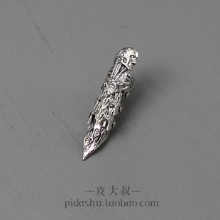 朋克摇滚哥特式金属关节合金长戒指复古夸张个性人脸形指环配饰