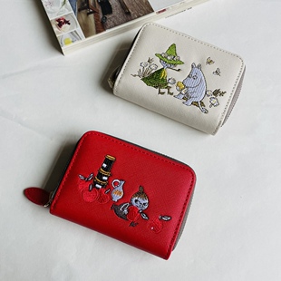 日本太阳和星星母明亚美可爱短款多功能卡包钱包收纳包