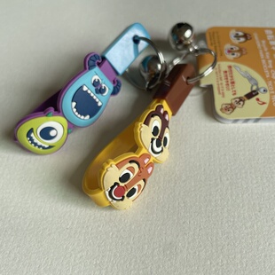 日单迪S尼怪兽电力公司铃铛挂件挂饰奇奇蒂蒂软胶钥匙扣铃铛挂件
