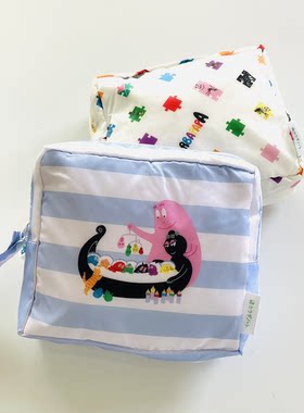 日本 barbapapa巴巴泡泡先生家族儿童卡通旅行尿布收纳袋整理包包